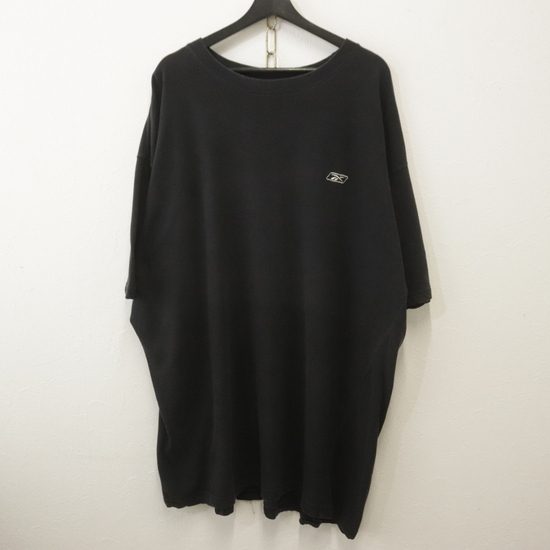 j259 2000年代製 Reebok リーボック 半袖Tシャツ■00s 表記3XLサイズ 黒 ワンポイント ロゴ ブラック アメカジ ストリート 古着 古着卸 90s拍卖