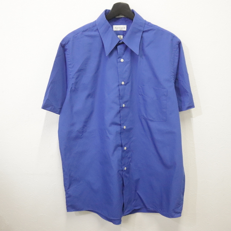 m362 2000年代製 VENHEUSEN 半袖シャツ■00s 表記Lサイズ ブルー 無地 アメカジ ストリート 古着 激安 希少 ヴィンテージ 90s 80s 70s拍卖
