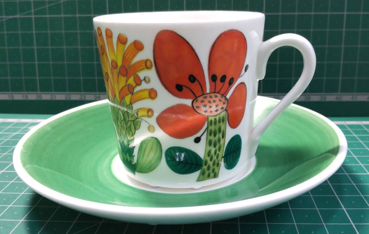 『GUSTAVSBERG グスタフスベリ タヒチ カップ&ソーサー』スウェーデン/スティグ・リンドべリ/Stig Lindberg/中古品 ●4707拍卖