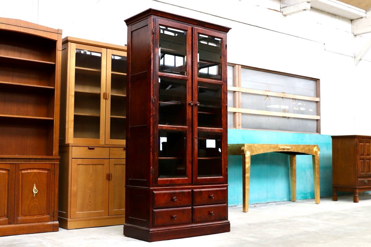 GMHS537○民芸家具 本棚 書棚 本箱 ブックケース キャビネット 飾り棚 和家具 和モダン アンティーク レトロ拍卖