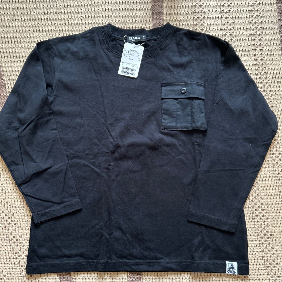 ☆新品☆送料無料 エクストララージ xlarge 130 ブラック ポケット 長袖Tシャツ 拍卖