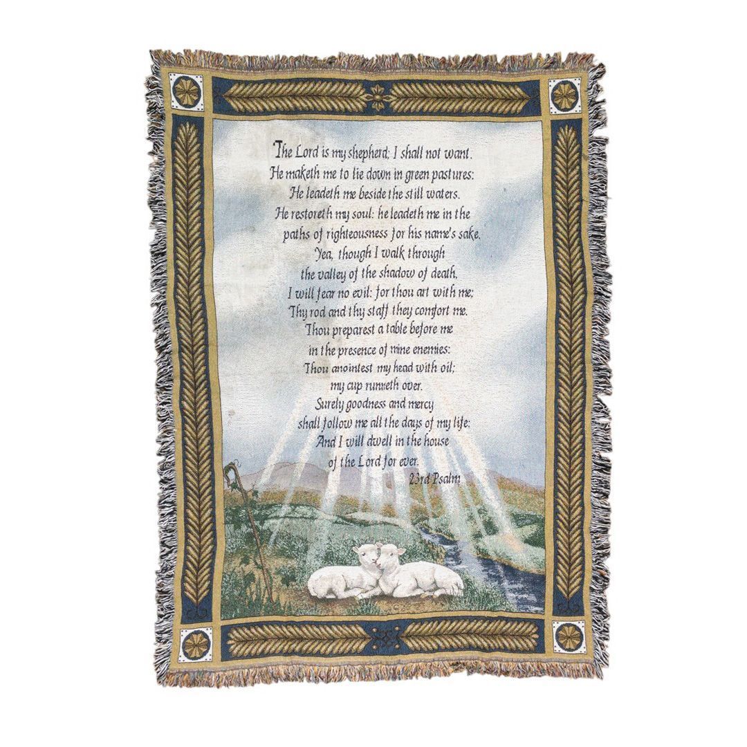 vintageラグ カーペット 聖書 詩篇23 ダビデ メッセージ 1016拍卖
