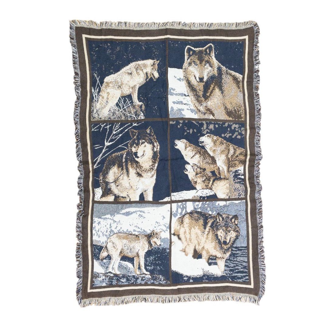 vintageラグ カーペット USA製 狼 アニマル 1027拍卖