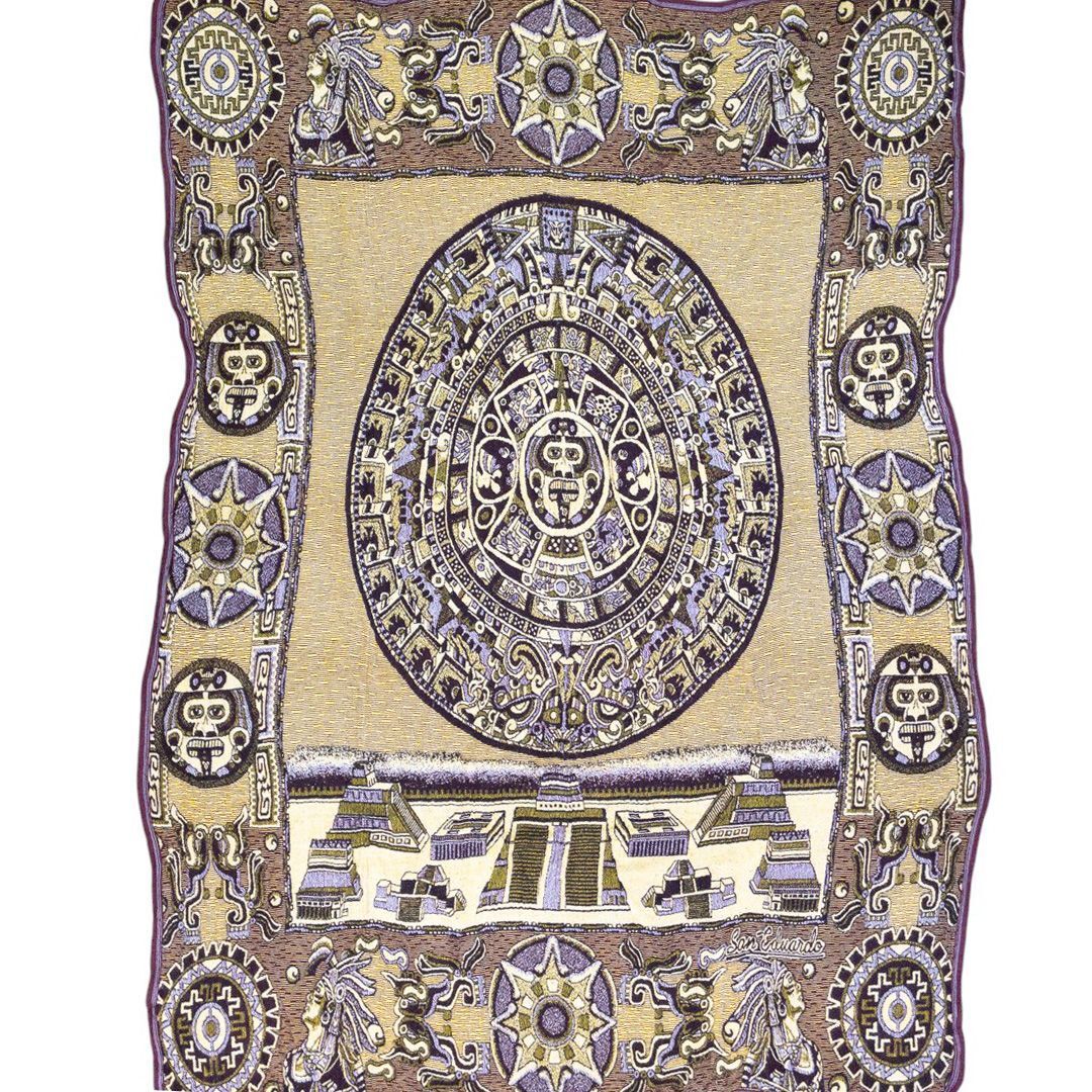 vintageラグ カーペット 超特大 古代 マヤ文明 生贄 儀式 1199拍卖