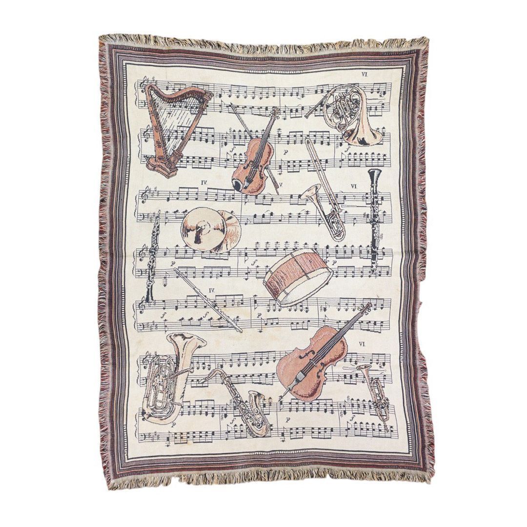 vintageラグ カーペット USA製 楽譜 ミュージック 1150拍卖