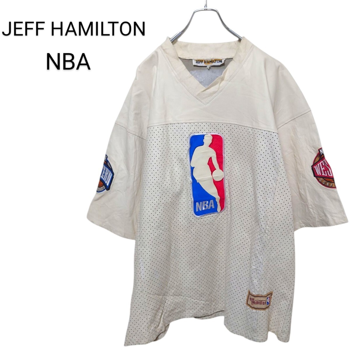 【JEFF HAMILTON】希少 NBA 本革 レザーゲームシャツA3263拍卖