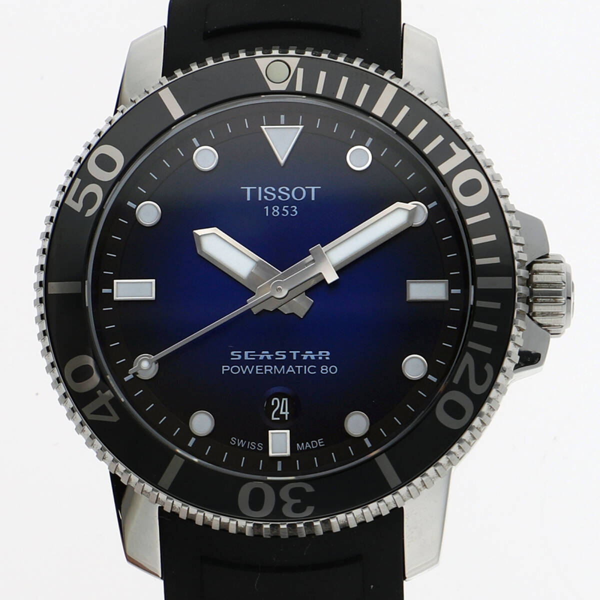 TISSOT ティソ T120407A シースター1000 ブルーダイヤル SS/ラバー 自動巻き メンズ【127872】拍卖