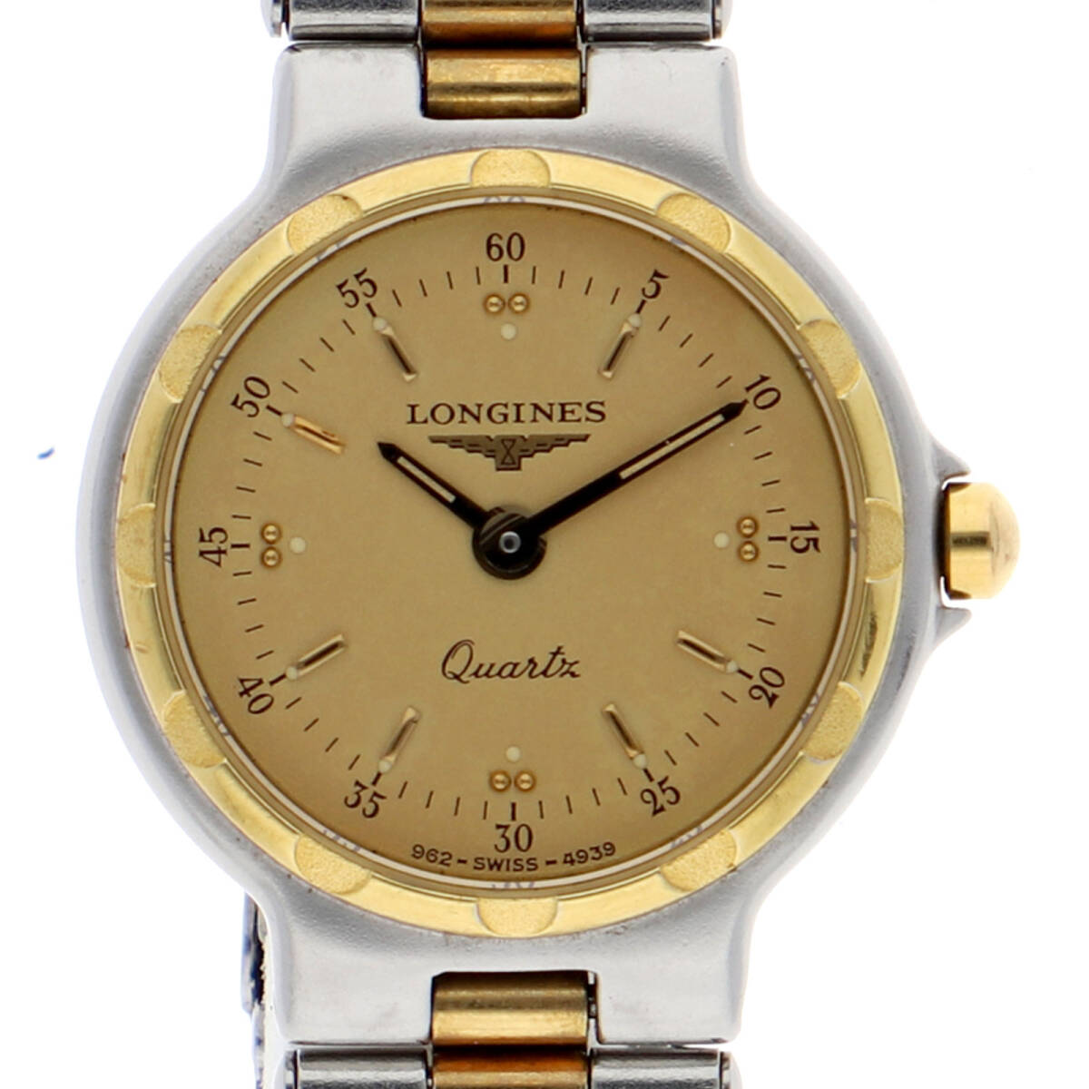 LONGINES ロンジン コンクエスト ゴールドダイヤル GP/SS クオーツ レディース【128327】拍卖