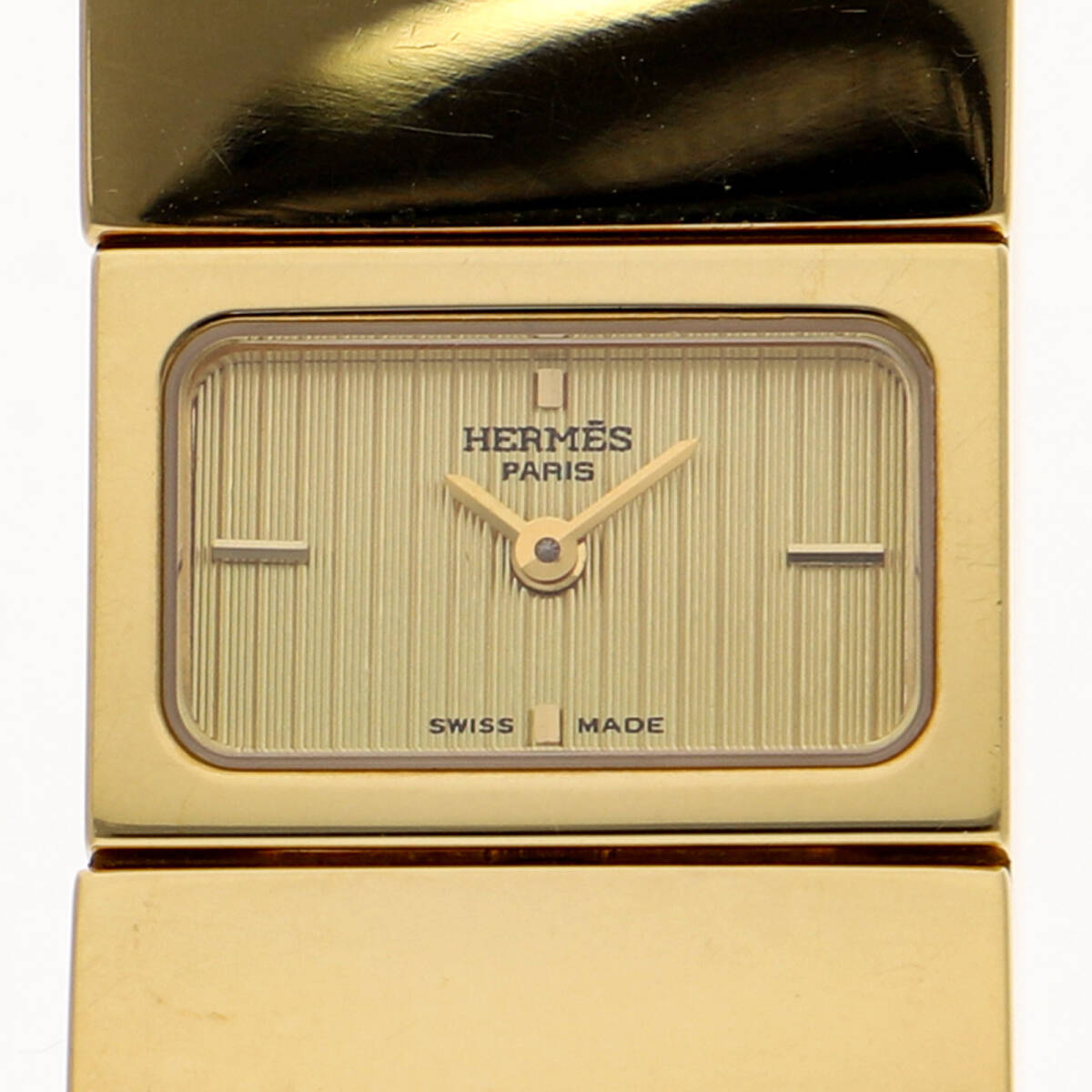 HERMES エルメス L01.201 ロケ ゴールド ゴールドダイヤル GP クオーツ レディース【127302】拍卖