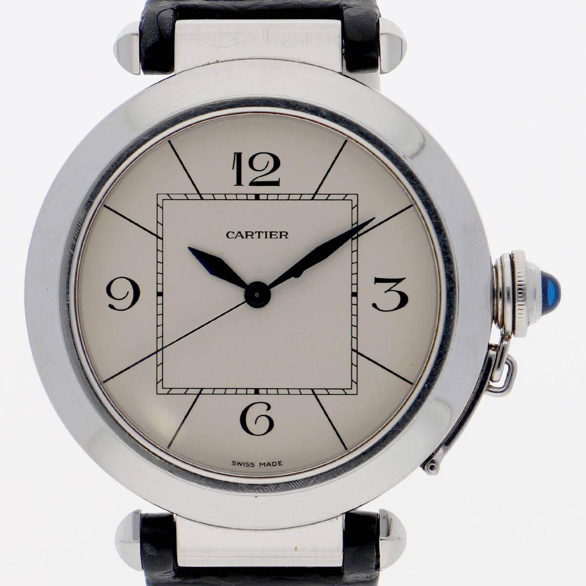 CARTIER カルティエ W3107255 パシャ42 アイボリーダイヤル SS/レザー 自動巻き メンズ【125245】拍卖
