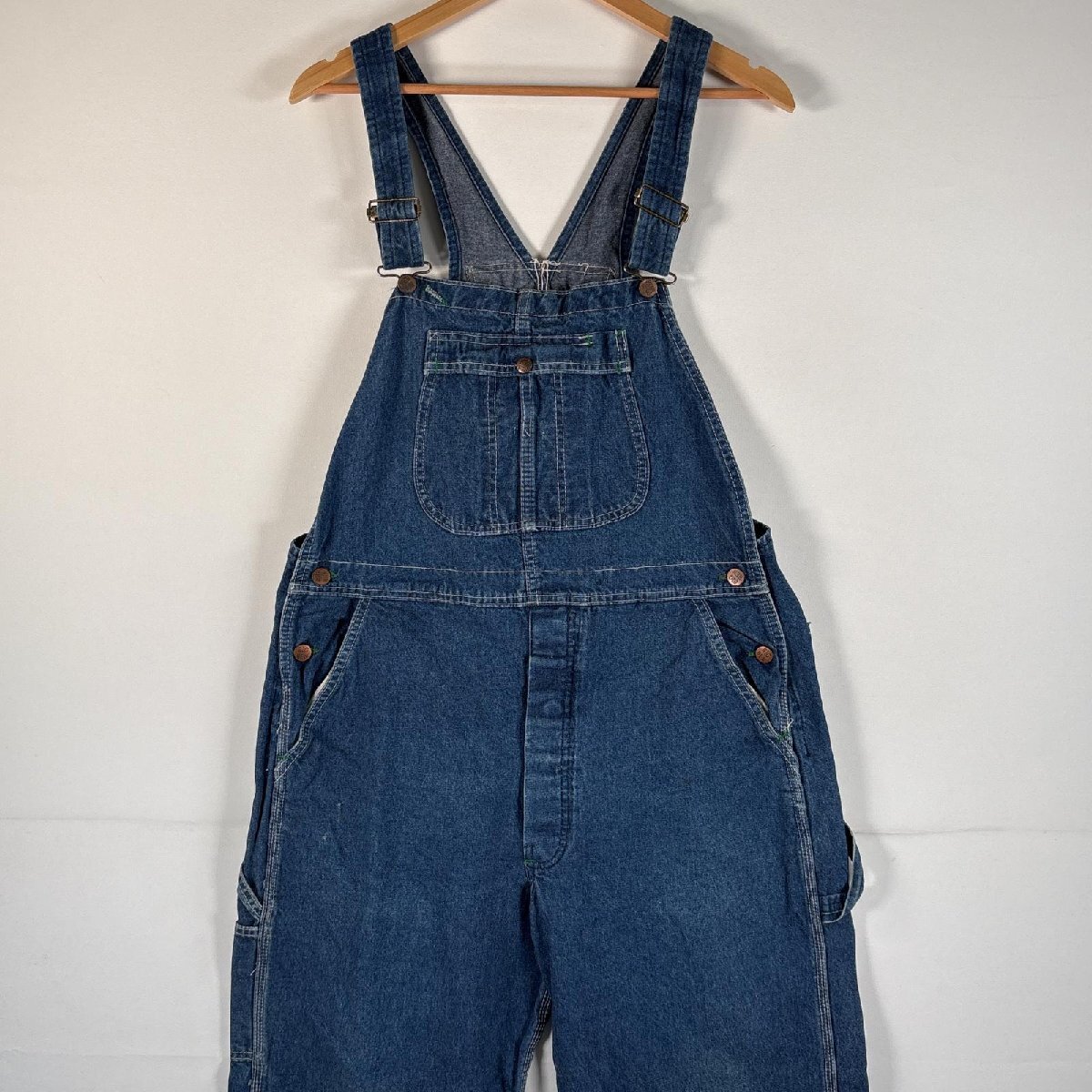 古着 80's~90's/80年代~90年代 ヴィンテージ ビッグベン BIGBEN USA製 オーバーオール デニム ワーク 大きいサイズ w38 L30 ブルー系拍卖