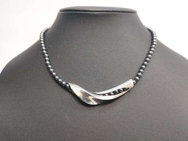 GEORG JENSEN ジョージ ジェンセン HaH ヘマタイト ボールチェーンネックレス 40cm SV925 シルバー ブランドアクセサリー拍卖