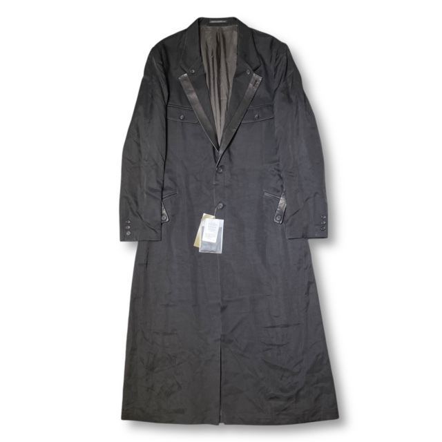 24AW YOHJI YAMAMOTO POUR HOMME LEATHER COLLAR LONG JACKET レザーカラーロングジャケット ヨウジヤマモト プルーオム 店舗受取可拍卖