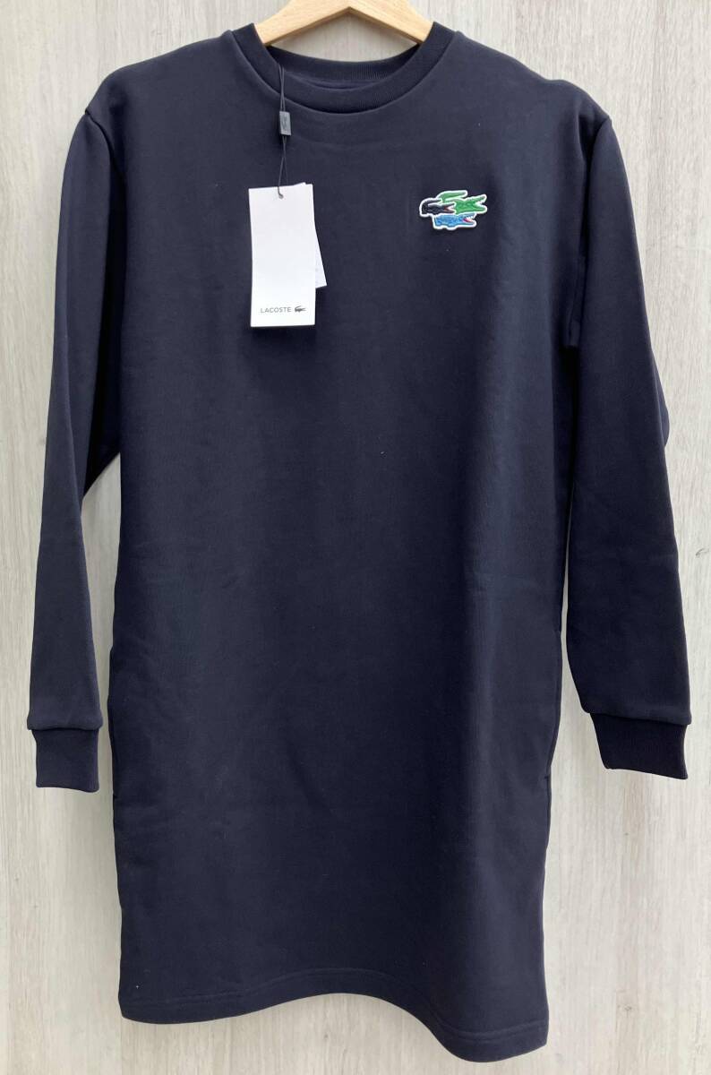 【タグあり】LACOSTE ラコステ スウェットワンピース 長袖 EF9109L ネイビー系 レディース サイズ36拍卖