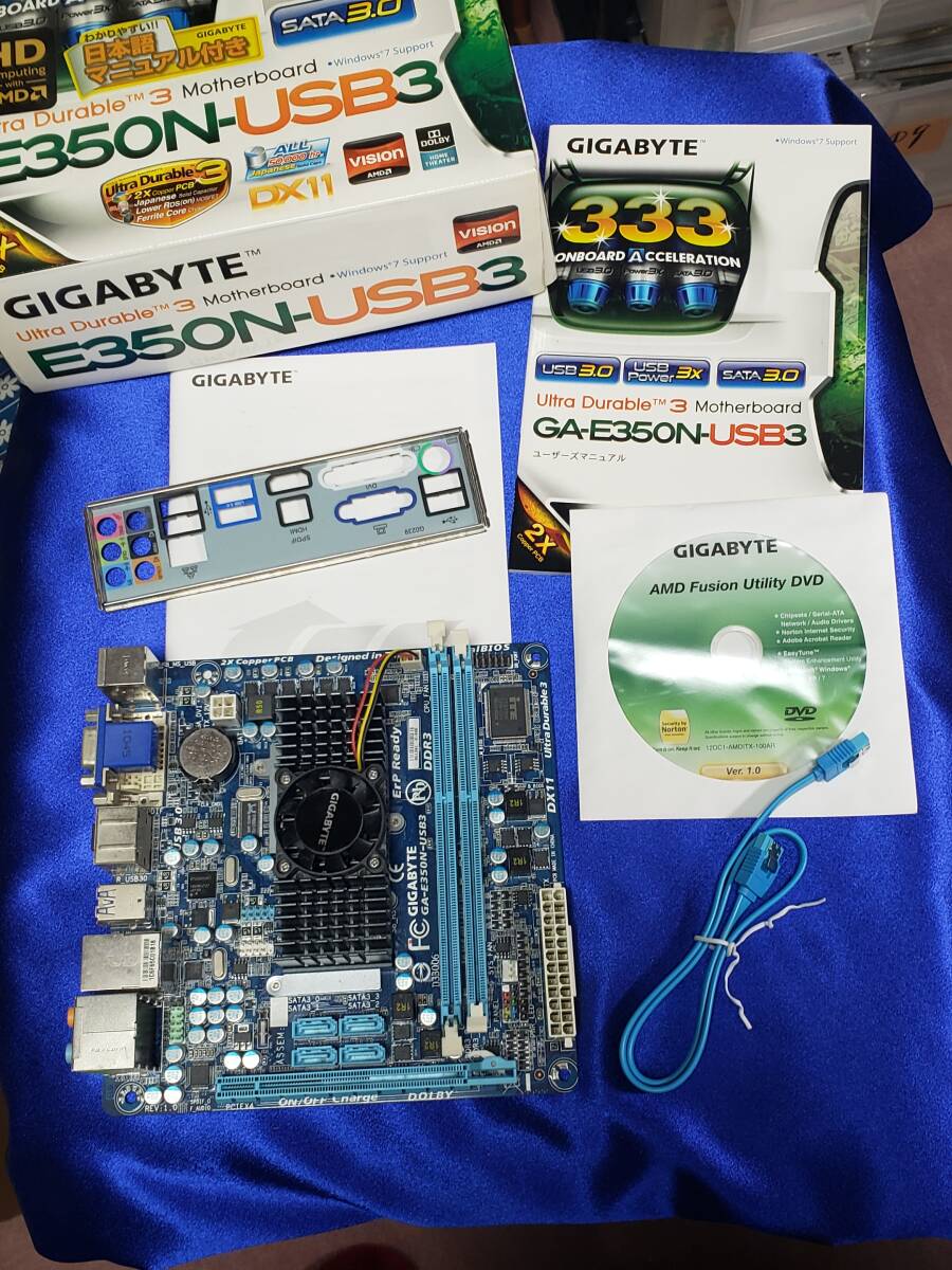 マザーボード GIGABYTE GA-E350N-USB3 AMDE-350 HUDSON-M1 DDR3 DVI HDMI USB Dsub 動作未確認につきジャンク扱いとします SATA 拍卖