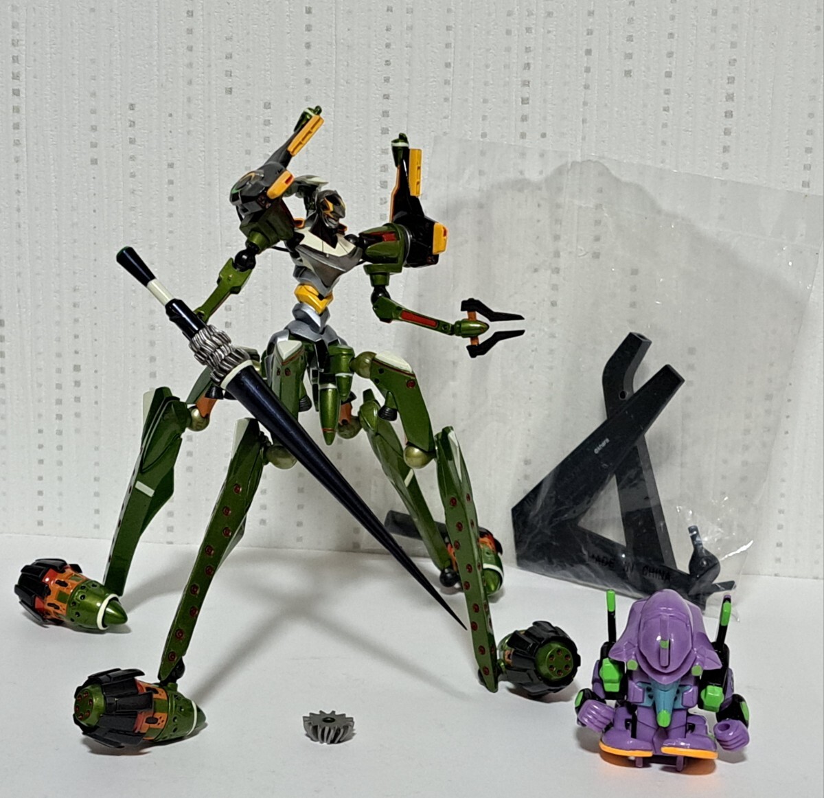 【ジャンク扱い品 リボルテックヤマグチ 仮設5号機 パーツ欠品有り】+ 初号機 ゼンマイ人形 セット エヴァ拍卖