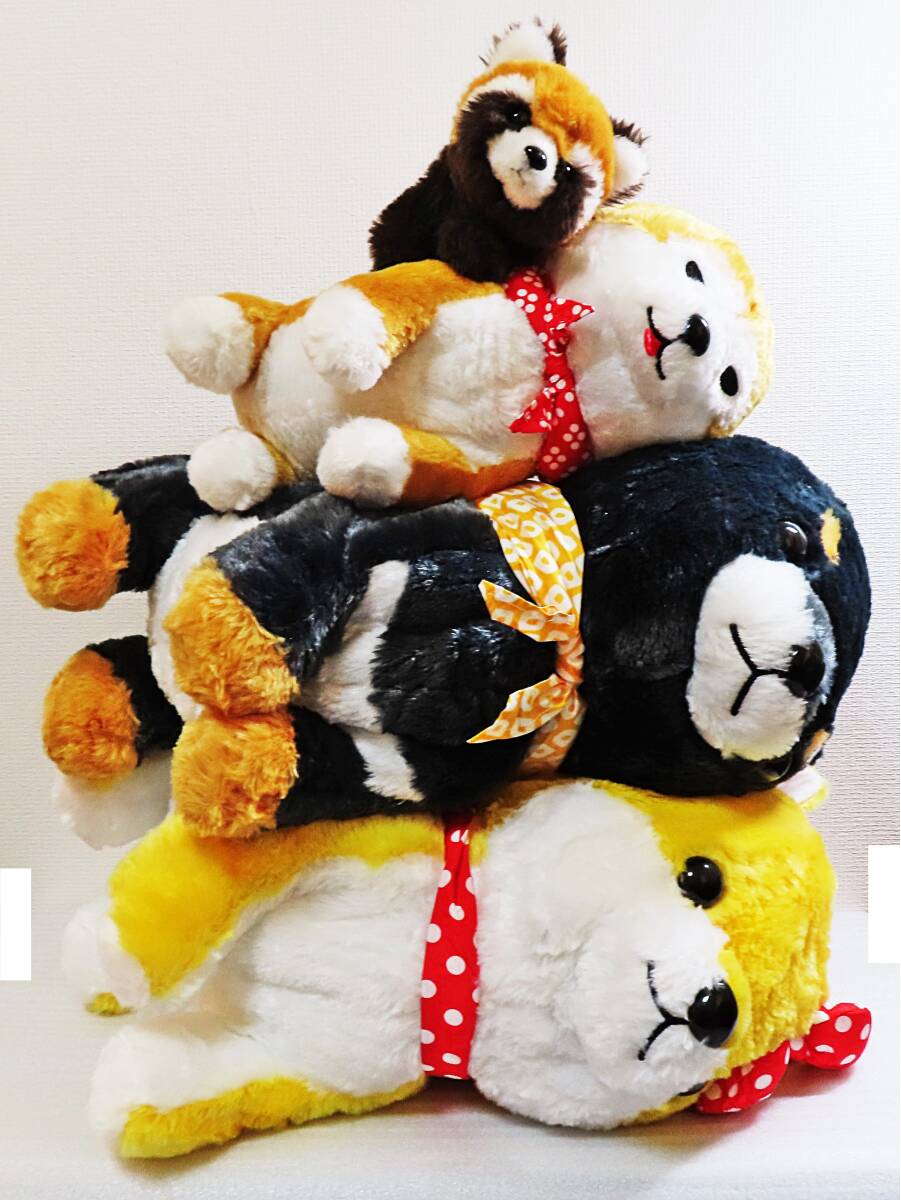 【まとめ売り】『豆しば三兄弟(豆ジロー他)ぬいぐるみ3点& おまけ1点 セット』まめしば犬/タグ無◆送料1230~拍卖