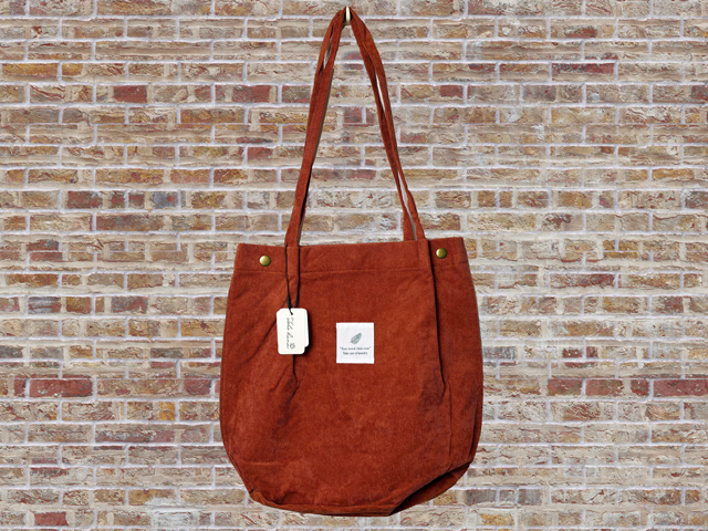 【未使用新品/紙タグ付き】BA-18130-6 テラコッタ コーデュロイ生地トートバッグ拍卖