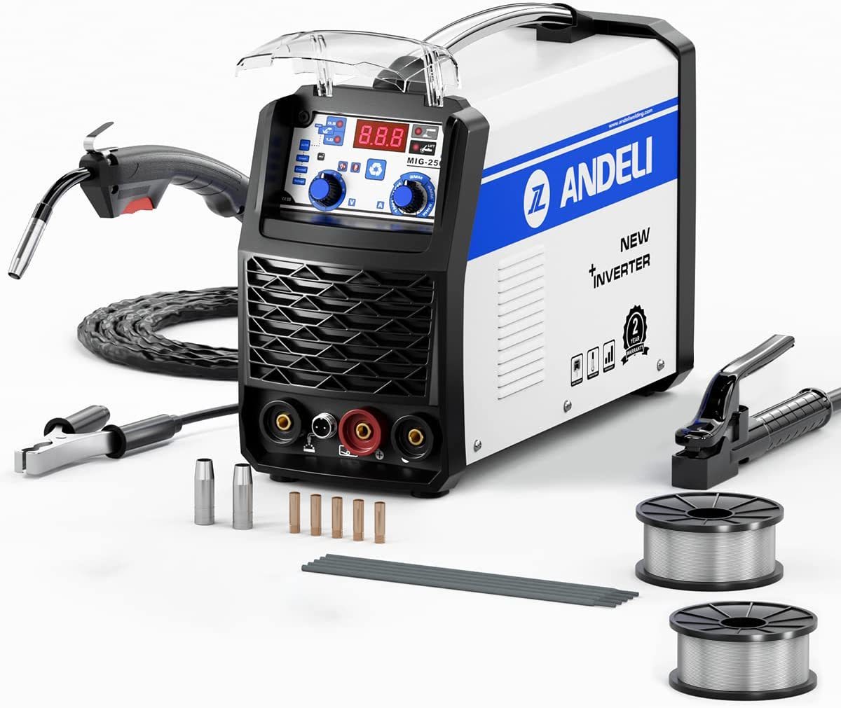 【新品】ANDELI 半自動溶接機 MIG-250ME 120AノンガスMIG/アーク溶接/LIFT TIG 100V/200V兼用 インバーター直流溶接機 日本語取説拍卖