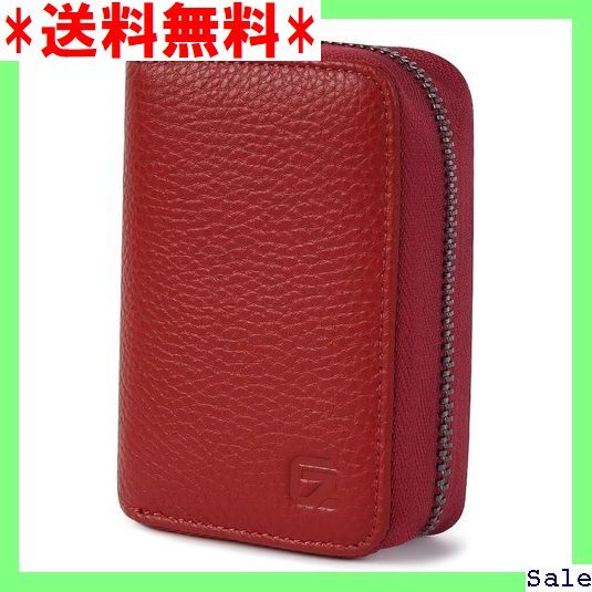 ☆人気商品 GADIEMKENSD 大容量カードケース小銭入れ メ 収納 ビジ 名刺入れ キャッシュキーホルダー 旅行 赤 257拍卖