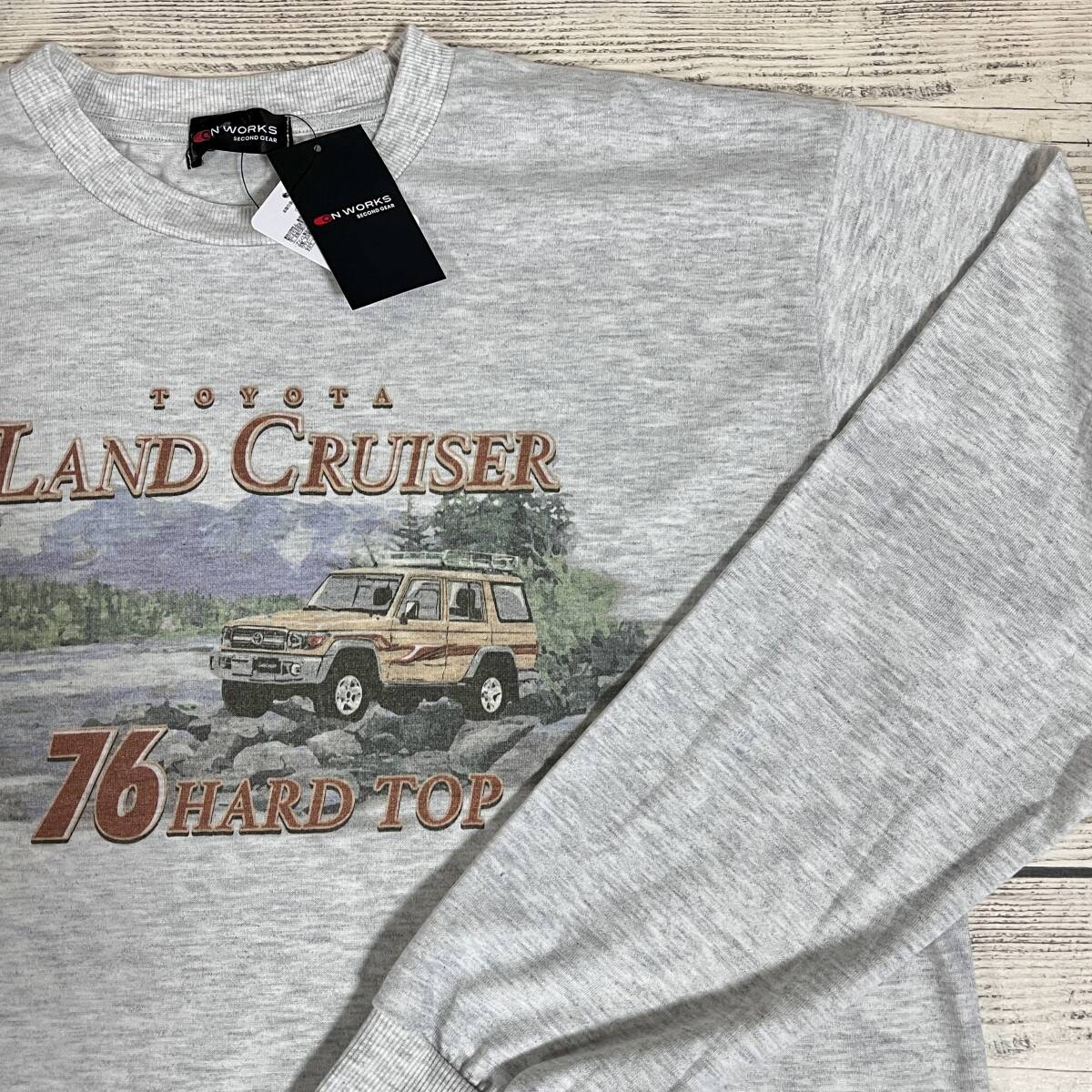 ★ LAND CRUISER 76 (ランドクルーザー76) ★ 長袖Tシャツ Lサイズ グレー ランクル TOYOTA トヨタ RV車 OFFROAD (タグ付き新品未着用)拍卖