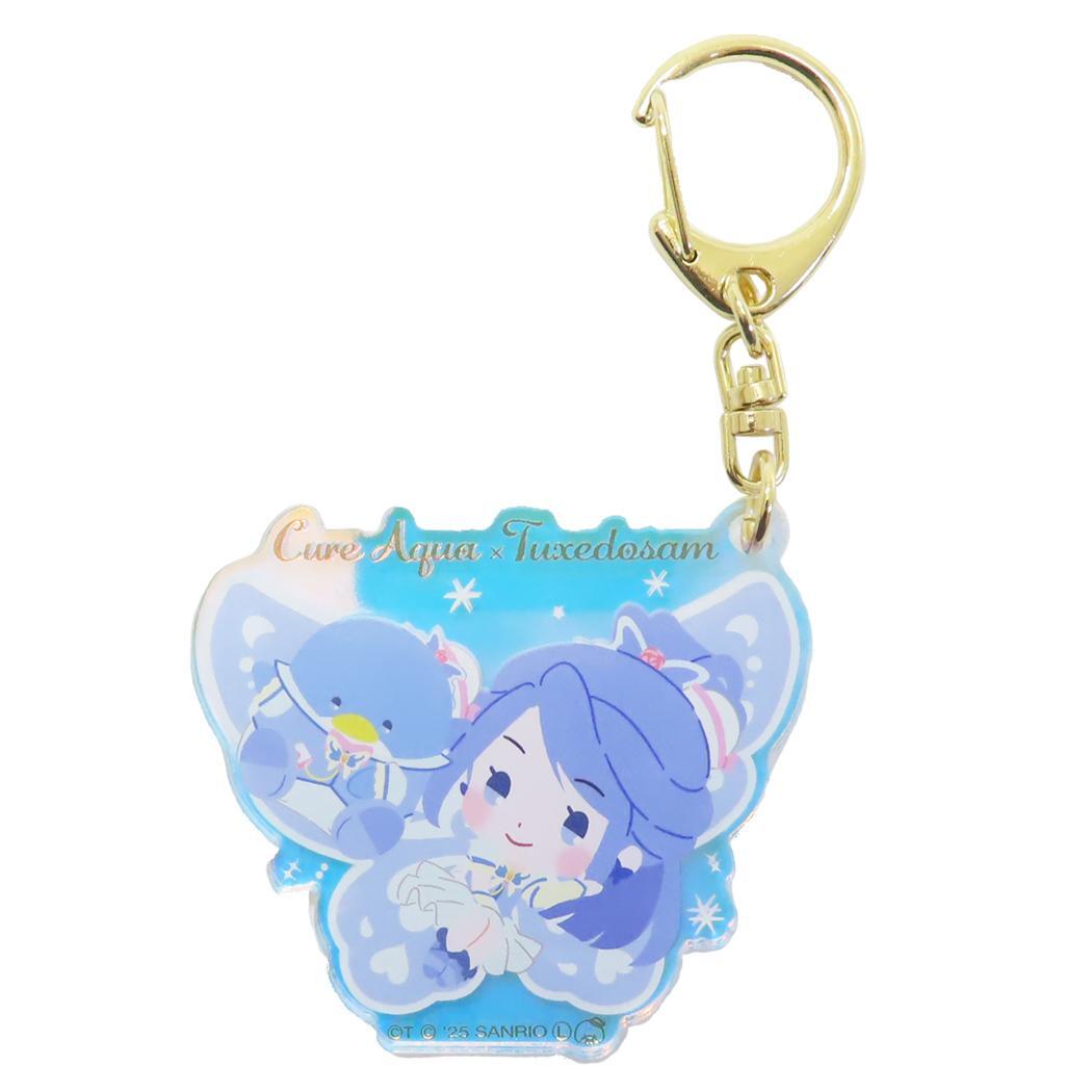 Yes! プリキュア5 GoGo!xサンリオキャラクターズ キーリング オーロラアクリルキーホルダー キュアアクアxタキシードサム拍卖