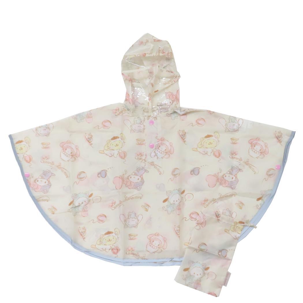 サンリオキャラクターズ 子供用 レインウェア キッズレインポンチョ 90cm こねこねこ サンリオ スケーター 子ども用 雨合羽拍卖