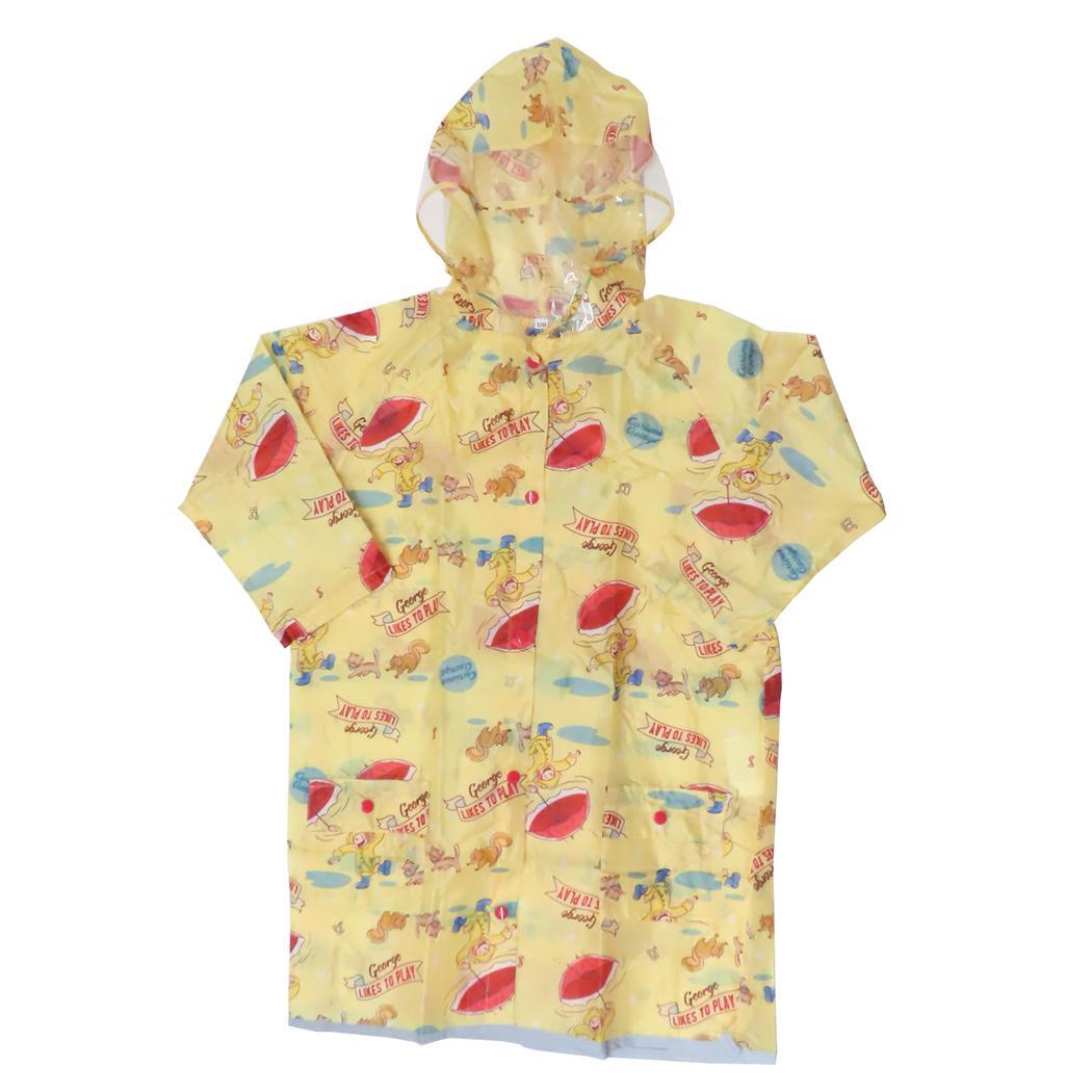 おさるのジョージ 子供用 レインウェア リュック ランドセルが背負えるレインコート スケーター キッズ 子ども用 雨合羽 絵本キャ拍卖