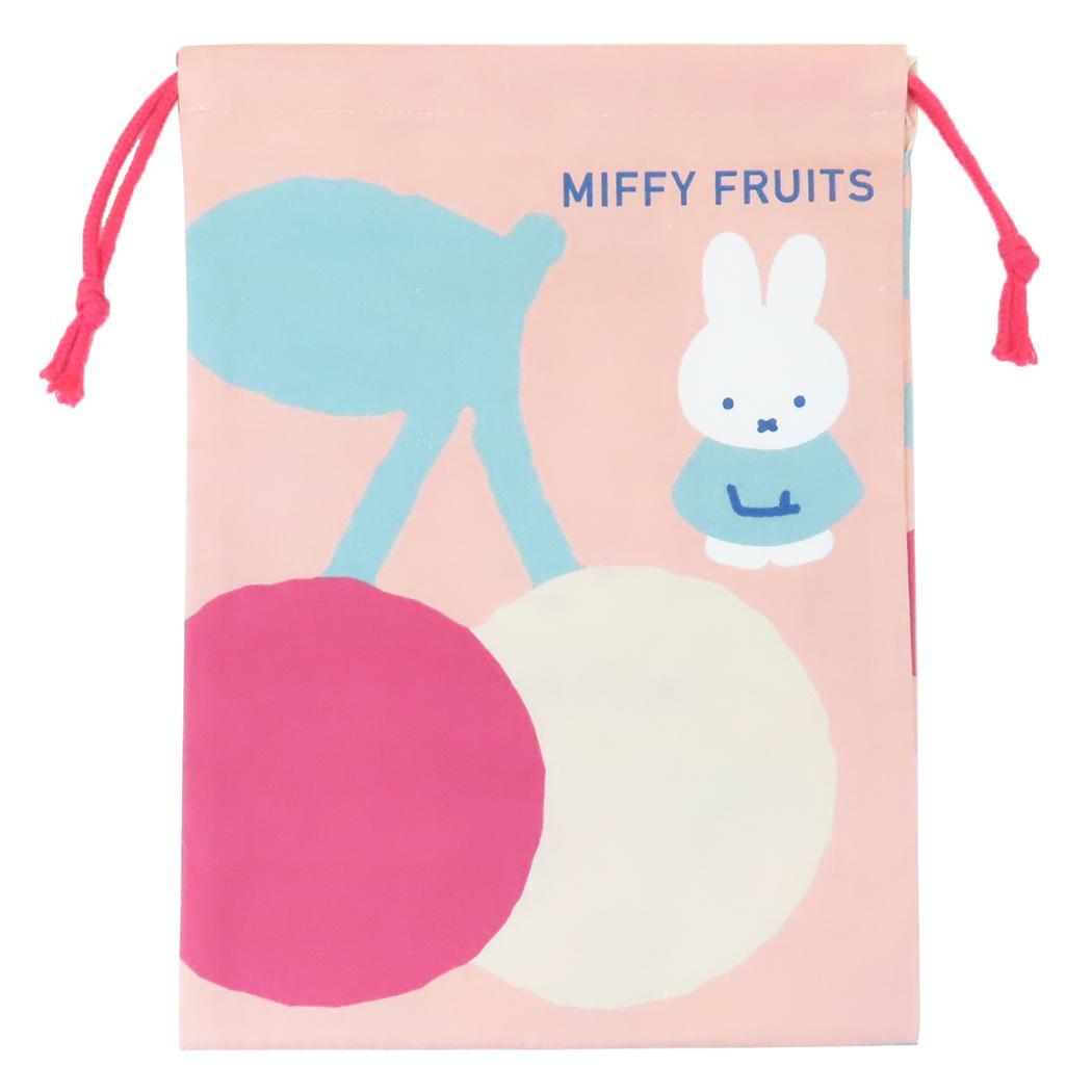 ミッフィー 巾着袋 きんちゃくポーチ MIFFY FRUITS さくらんぼ ディックブルーナ スモールプラネット 小物入れ 絵本キ拍卖