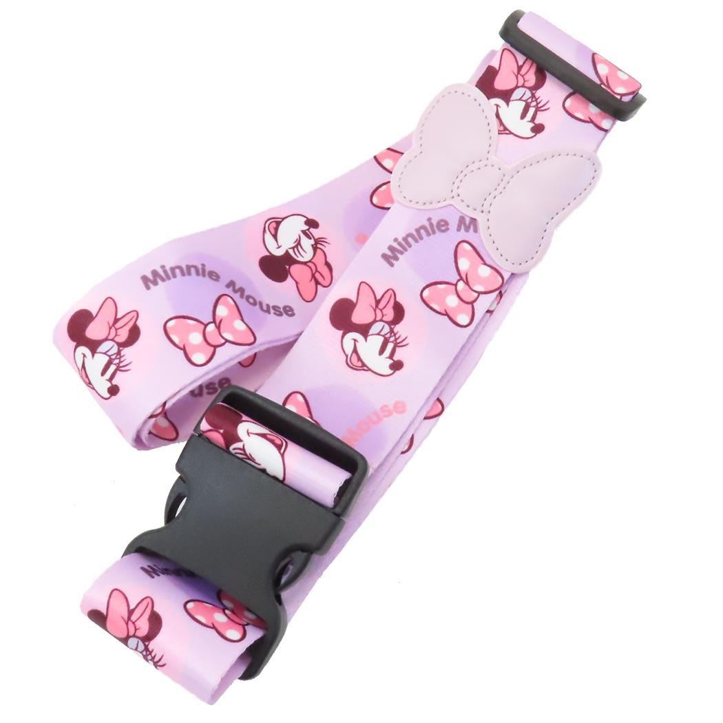 ミニーマウス トラベルグッズ キャリーケースベルト パステルポルカドット ディズニー 丸眞 スーツケースベルト 固定ベルト キャラ拍卖