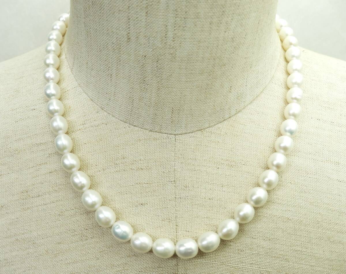 SILVER留め具 パール・真珠 42cm 池蝶ネックレス 約28.95g 現状品 売り切り拍卖