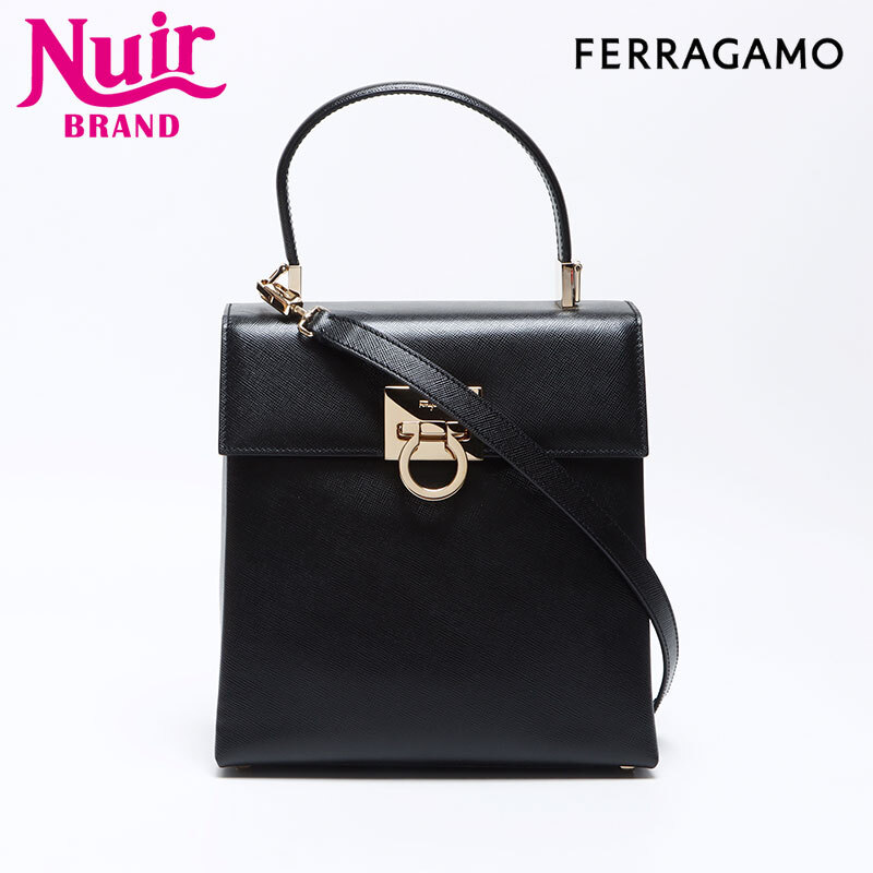 サルヴァトーレフェラガモ Salvatore Ferragamo ハンドバッグ ガンチーニ 2way ブラック拍卖