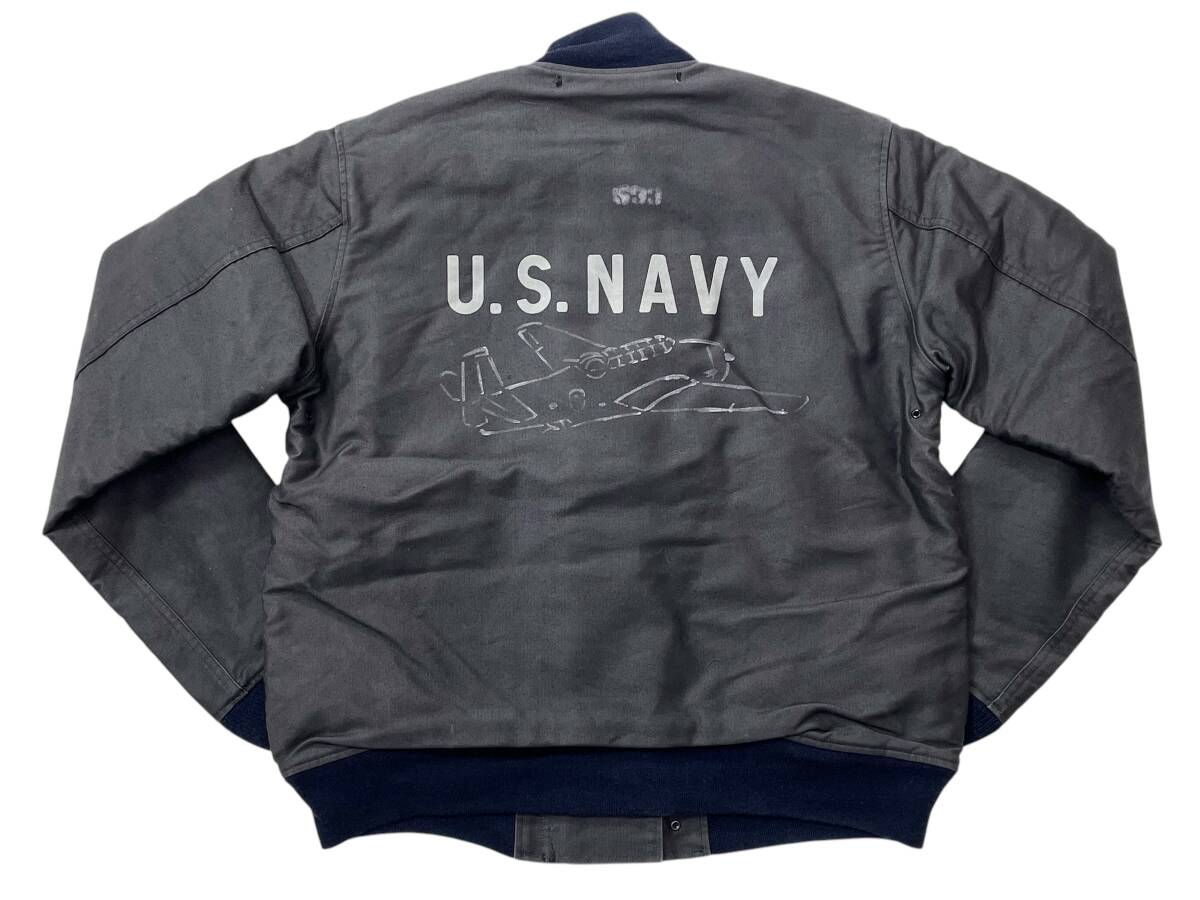 未使用品 38 WAREHOUSE Lot. 2183 N-1 Winter Jacket Hook Front GRUMMAN ウェアハウス フックデッキジャケット グラマン ハンドペイント拍卖