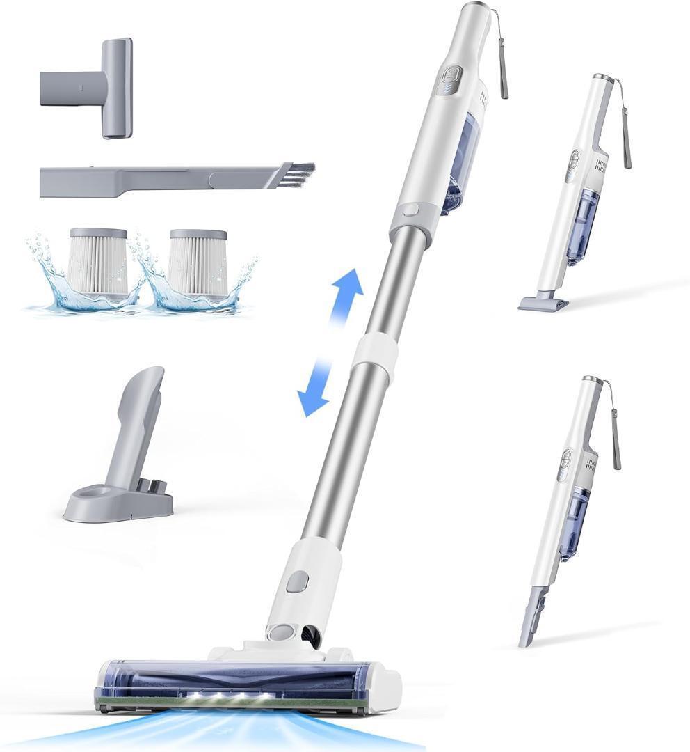 コードレス掃除機 LEDライト サイクロン26KPa超強力吸引力充電スタンド付 2拍卖