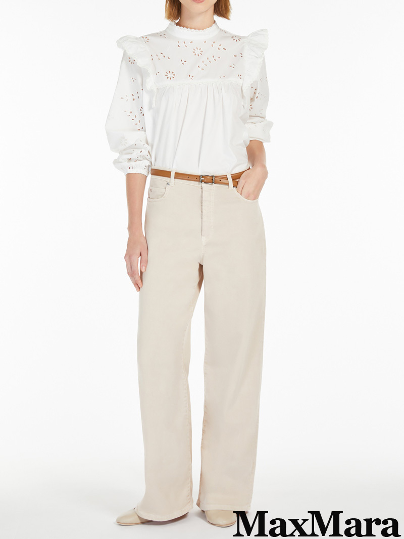 春夏新作72%OFF マックスマーラ Max Mara フリルデザインブラウス ホワイト XSサイズ 【送料無料】拍卖