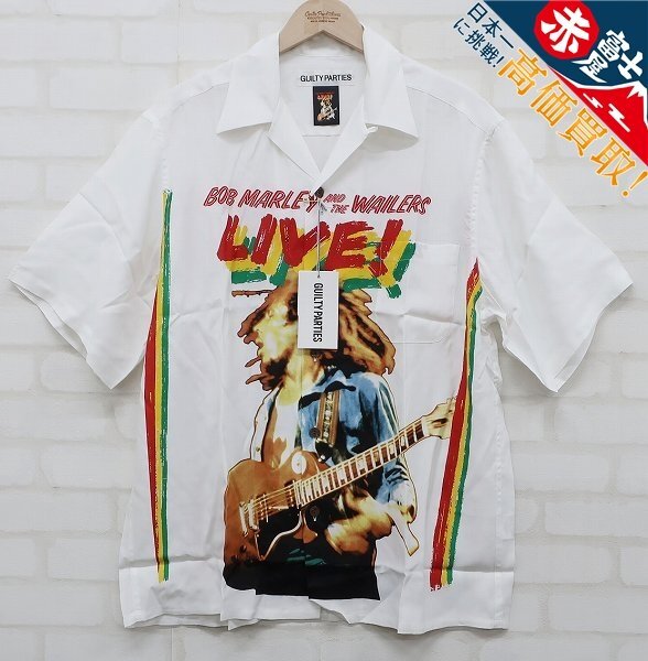 8T9721/未使用品 WACKO MARIA BOB MARLEY HAWAIIAN SHIRT S/S TYPE-1 BOBMARLEY-WM-HI08 ワコマリア ボブマーリー レーヨンハワイアンシャ拍卖