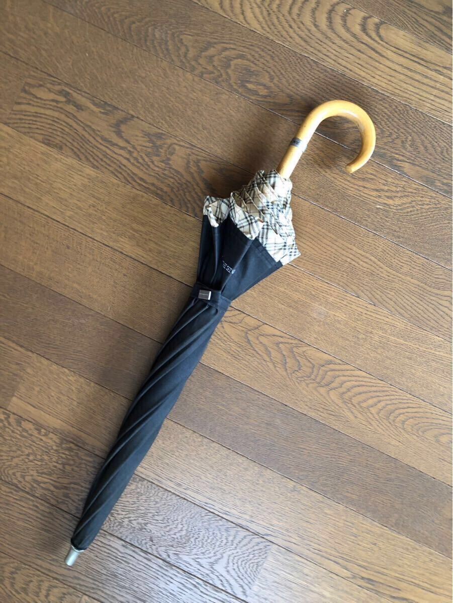 最終価格【中古】Burberry 日傘 ノバチェック フリル ブラック 黒 バーバリー 晴雨兼用 撥水加工 コンパクト 折り畳み傘 雨傘 UVカット長傘拍卖