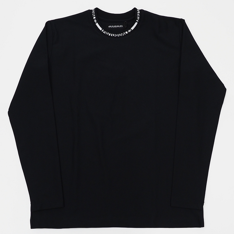 B06796 新品 1PIU1UGUALE3/ジャカード クルー L/S シャツ 【サイズ:3】 ブラック 定価49500円 ウノピゥウノウグァーレトレ メンズ拍卖