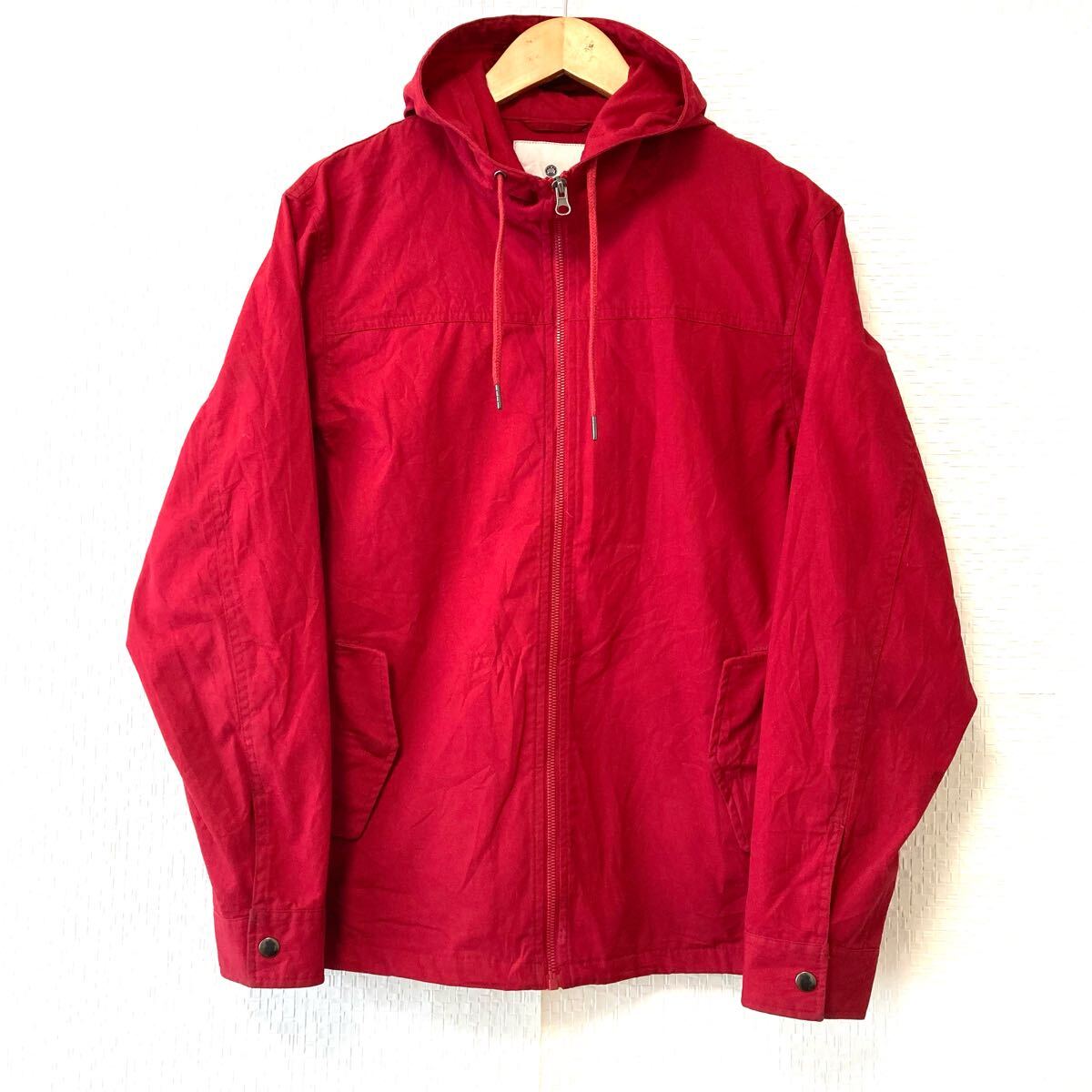 アクティブシーンにも◎【RESTORATION】レストレーション ジップアップ パーカー ジャケット 無地 シンプル レッド メンズ L/Y26848UU拍卖