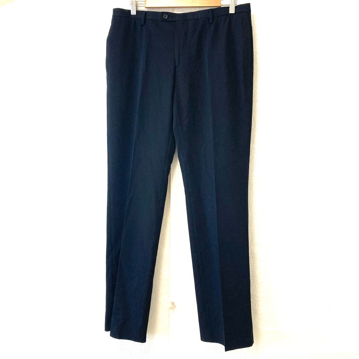 状態良好◎ トルコ製!【ZARA MAN】ザラマン レーヨン混 スラックス パンツ 通勤 ビジネス フォーマル ゴルフ ネイビー サイズ36/Y26869UU拍卖