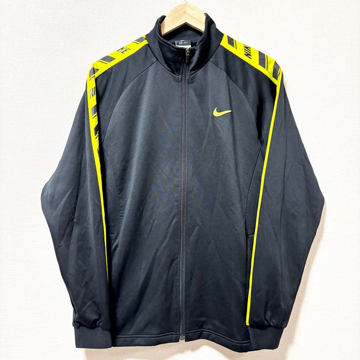 大人気ブランド◎速乾◎【NIKE】ナイキ トラック ジャケット 黒 DRI-FIT ジャージ ロゴ スポーツ トレーニング メンズ サイズL/Y26961SS拍卖
