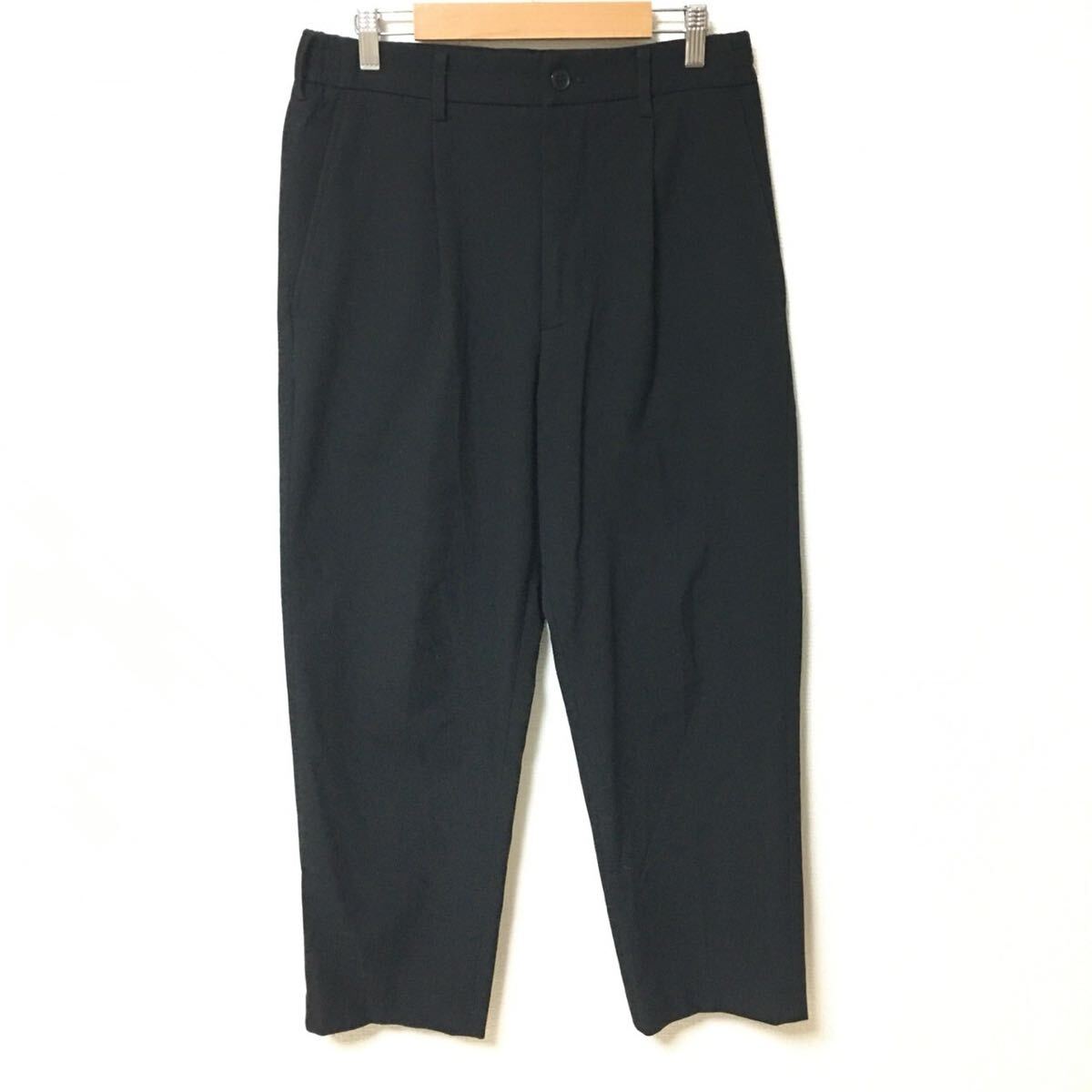 【UNIQLO】ユニクロ タックテーパードパンツ ボトムス スラックス オフィス 普段 タウンユース シンプル ブラック メンズ サイズS/Y27041fF拍卖
