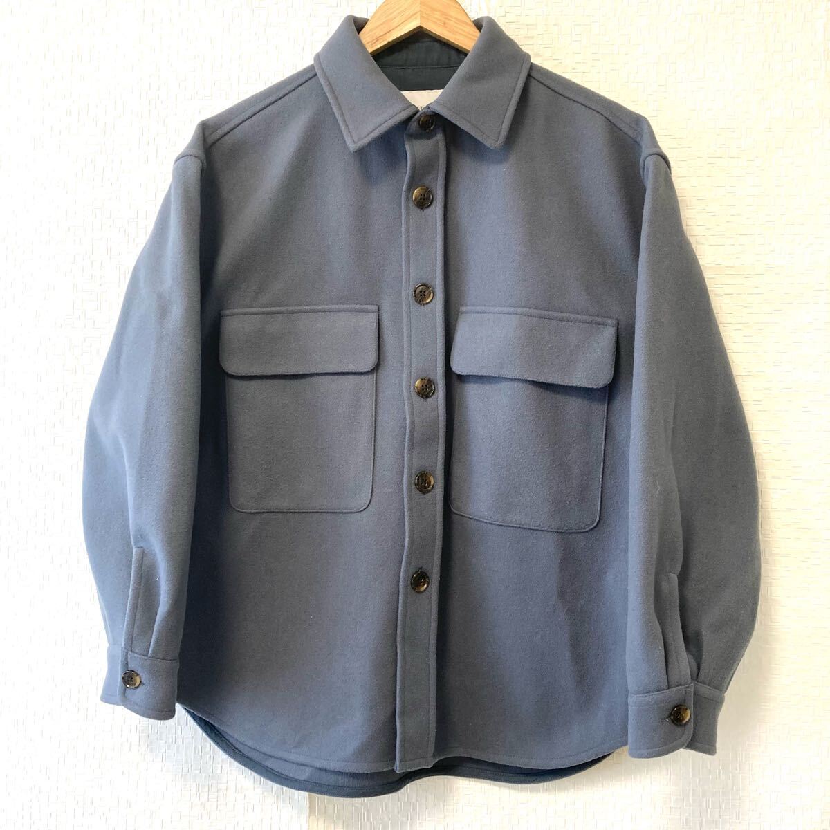 美品◎【THE SHOP TK】ザショップティーケー タケオキクチ CPO シャツ ジャケット カバーオール お洒落 グレー メンズ M/Y27642UU拍卖