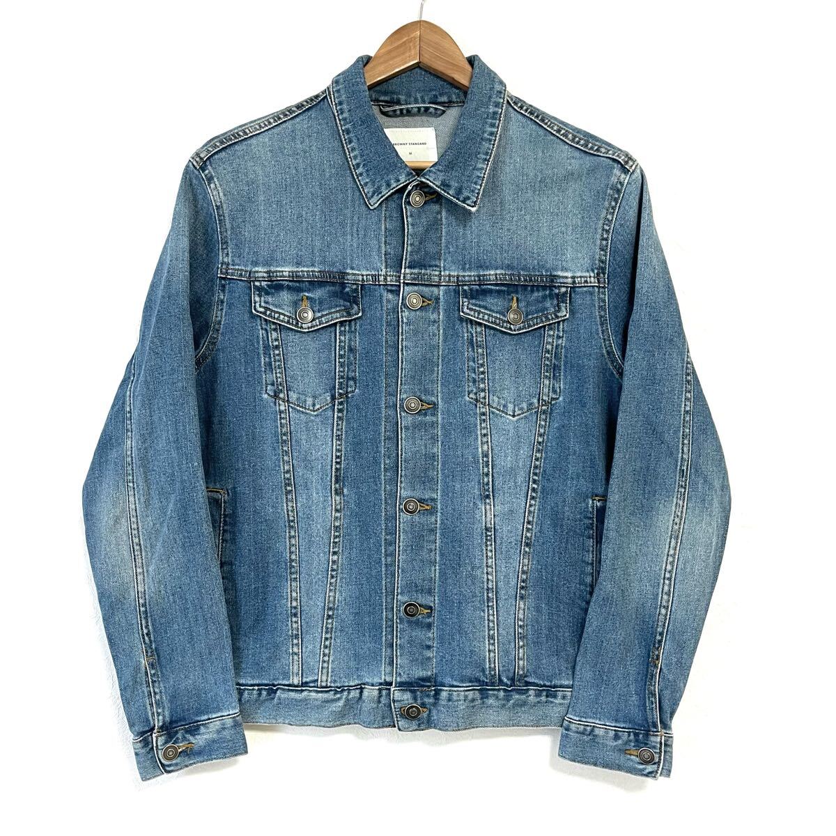 状態良好!【BROWNY STANDARD】ブラウニースタンダード wego デニム ジャケット ジージャン アメカジ ストレッチ インディゴ M/Y27498mm拍卖