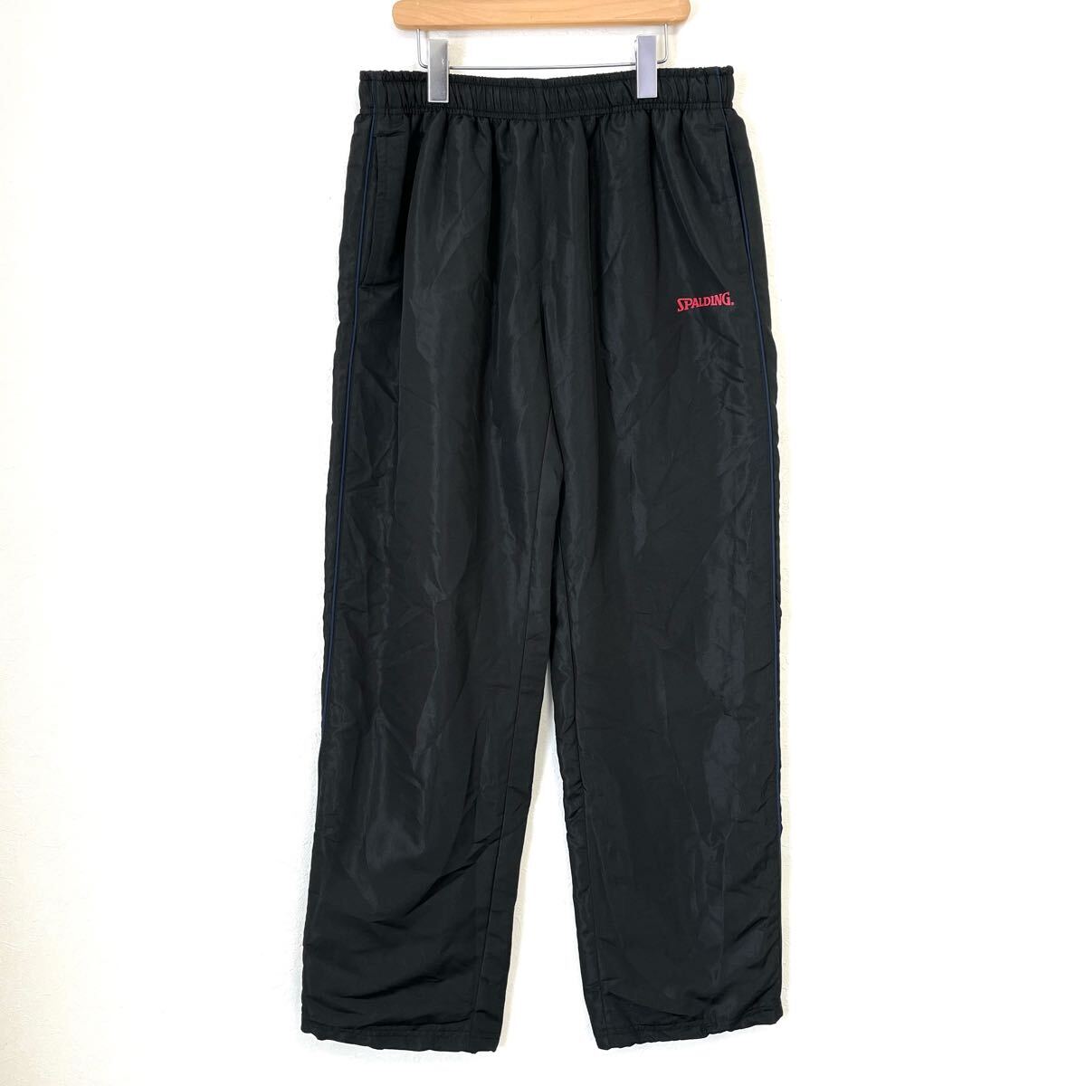 裏地メッシュ◎スポーツに【SPALDING】スポルディング トラック パンツ ボトムス ウィンドブレーカー トレーニング ブラック 黒 L/Y27954mm拍卖