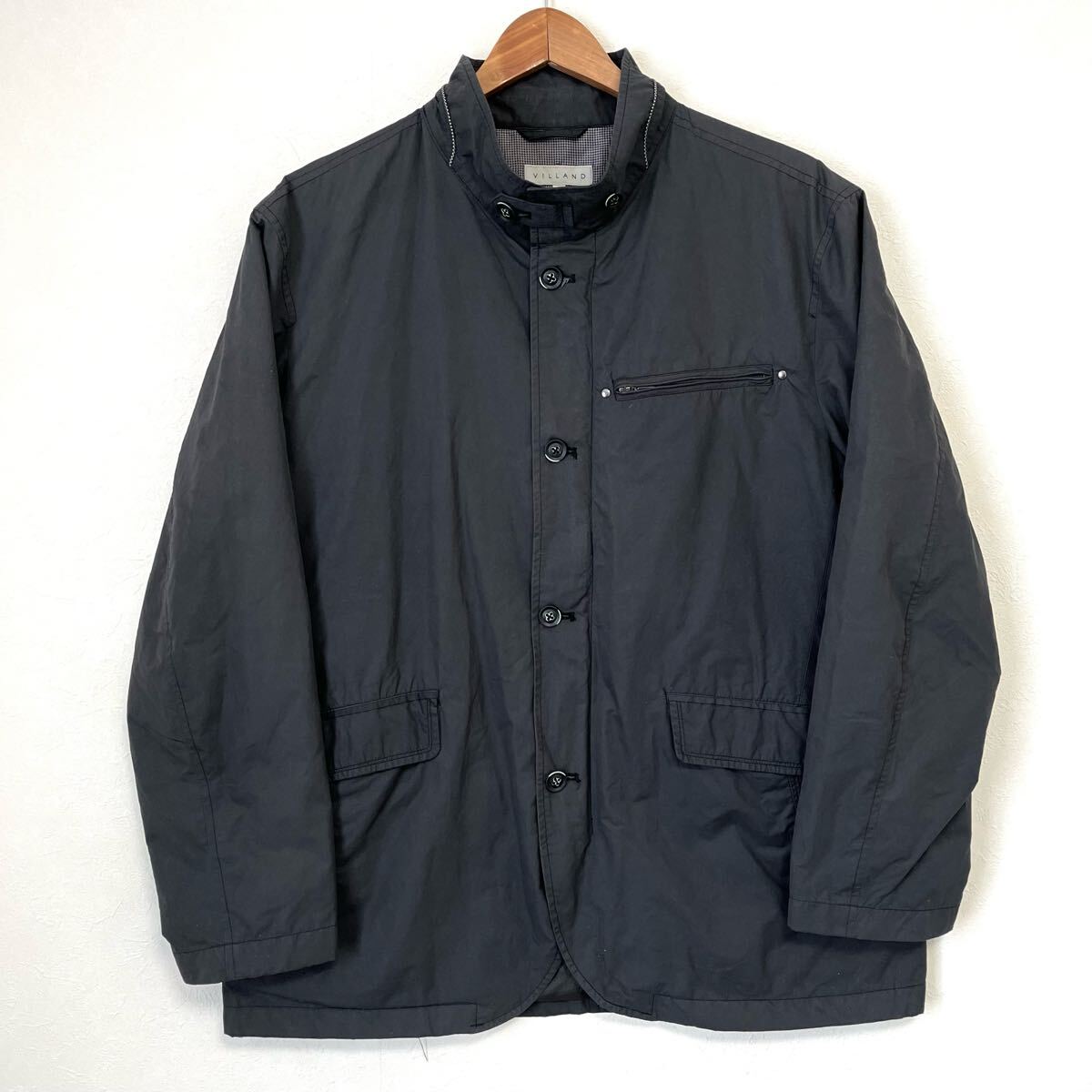 これからの季節に◎【VILLAND】ビランド ジップ ブルゾン ジャケット ジャンパー アウター 軽量 渋い カジュアル ゴルフ グレー L/Y27965mm拍卖