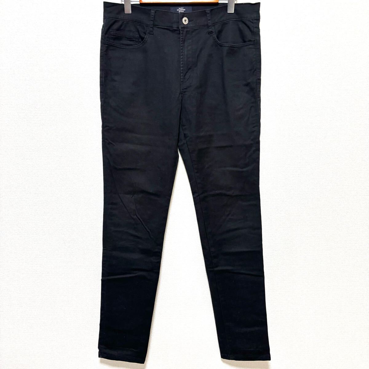 定番のブラックパンツ◎【RAGE BLUE】レイジブルー ストレッチ スキニー スリム カジュアル ビジネス チノ ブラック w30 / Y28216zz拍卖