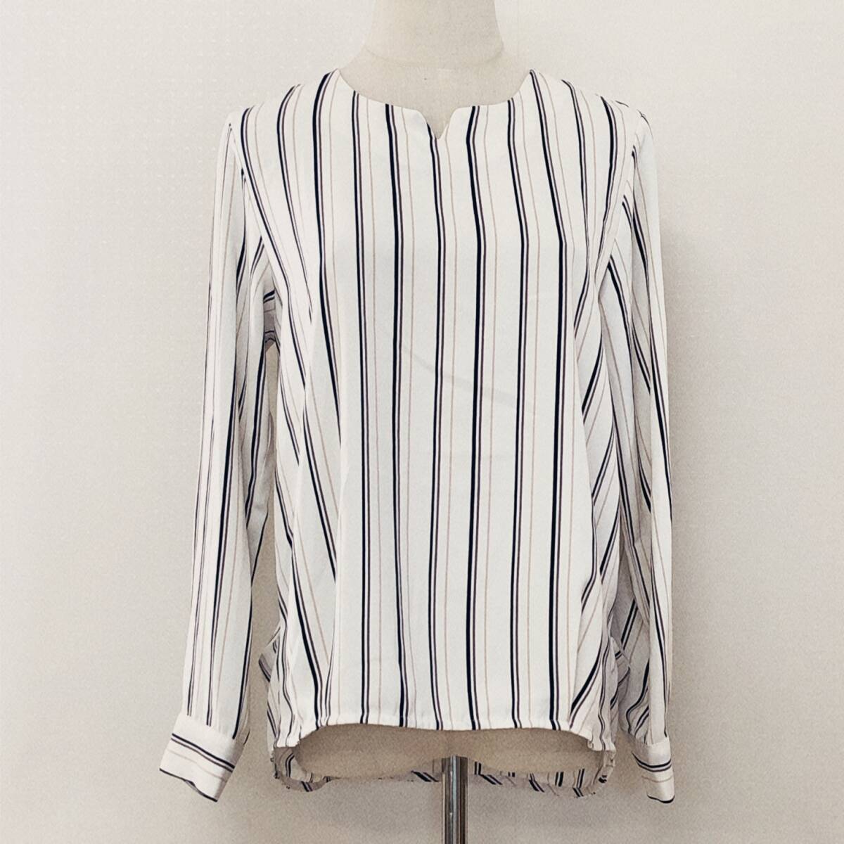 Y1754 美品 GLACIER レディース トップス ブラウス 長袖 薄手 ホック M シンプル カジュアル フェミニン おしゃれ 春秋 拍卖