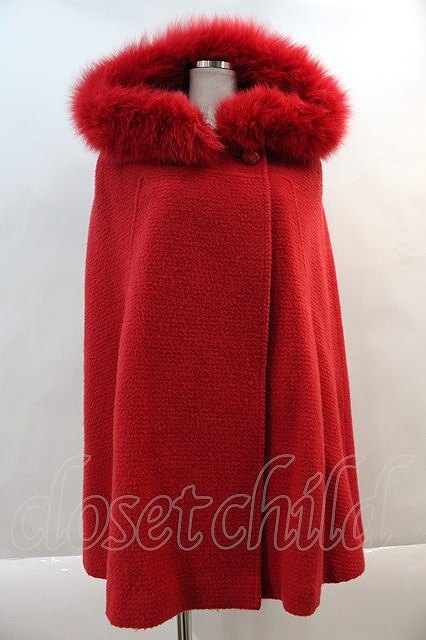 JESUS DIAMANTE / フォックスファーフードケープ 赤 I-24-10-07-071-JE-JA-HD-ZT-C032拍卖