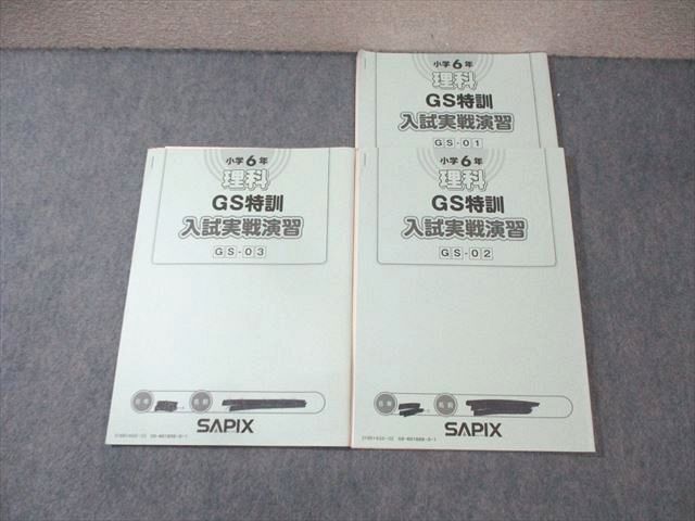 SAPIX 小6 サピックス GS特訓 入試実戦演習 理科 【計3回分】 2016 ☆ 015m2D拍卖